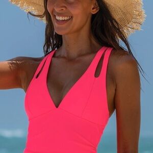 Tavik Neon Pink and White Bikini